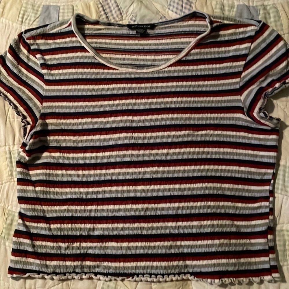 American Eagle Medium stripped crop tee